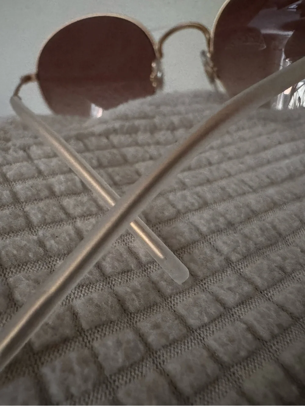 Ray-Ban Gold Frame Sunglasses with Burgundy Lenses